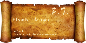 Pivoda Tünde névjegykártya
